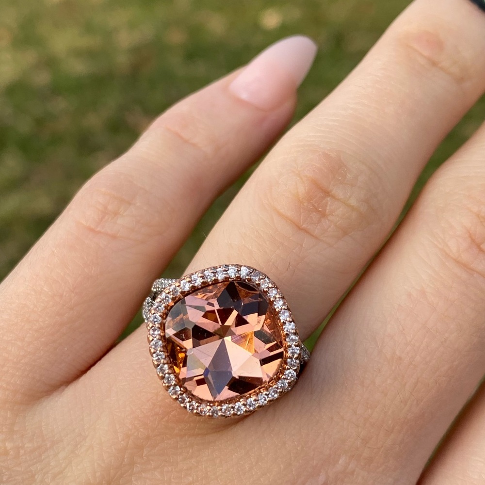 NEW 18k Rose gold plated Champagne Stone Ring - Picture 5 of 7